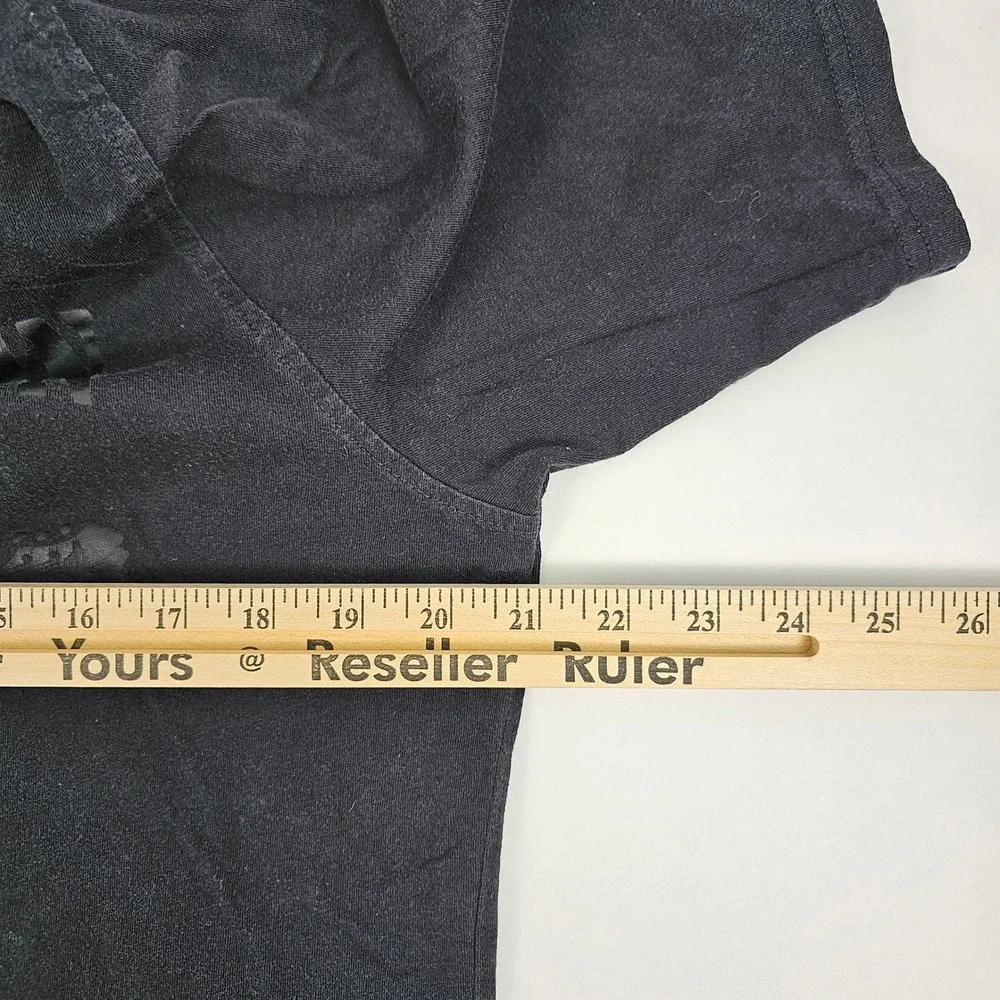 True Religion Mens M Pitch Black SS Pullover Tee Buddha Y2K Nostalgia Streetwear